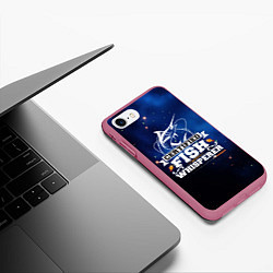 Чехол iPhone 7/8 матовый Тихая рыбалка, цвет: 3D-малиновый — фото 2