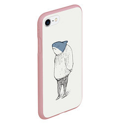 Чехол iPhone 7/8 матовый Акула в свитере, цвет: 3D-баблгам — фото 2
