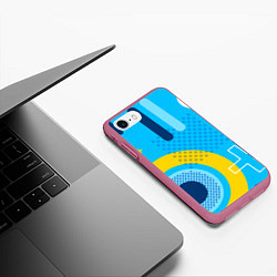 Чехол iPhone 7/8 матовый Геометрические фигуры, цвет: 3D-малиновый — фото 2