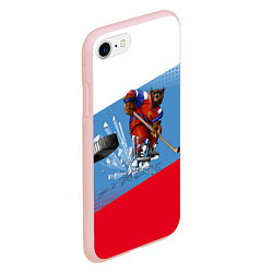 Чехол iPhone 7/8 матовый Русский хоккей, цвет: 3D-светло-розовый — фото 2