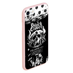 Чехол iPhone 7/8 матовый Чёрный клевер череп демона, цвет: 3D-светло-розовый — фото 2