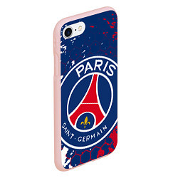 Чехол iPhone 7/8 матовый ФК ПСЖ FC PSG PARIS SG, цвет: 3D-светло-розовый — фото 2