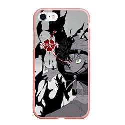 Чехол iPhone 7/8 матовый Черный Аста демон Чёрный клевер, цвет: 3D-светло-розовый