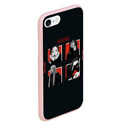 Чехол iPhone 7/8 матовый BLACKPINK Red and black, цвет: 3D-светло-розовый — фото 2