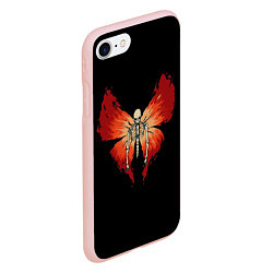 Чехол iPhone 7/8 матовый Butterfly Skeleton, цвет: 3D-светло-розовый — фото 2