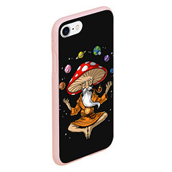 Чехол iPhone 7/8 матовый Космический Гриб Волшебник, цвет: 3D-светло-розовый — фото 2