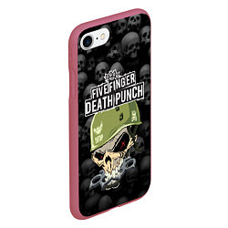 Чехол iPhone 7/8 матовый Five Finger Death Punch 5FDP Z, цвет: 3D-малиновый — фото 2