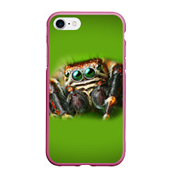 Чехол iPhone 7/8 матовый ПАУК ВБЛИЗИ, цвет: 3D-малиновый