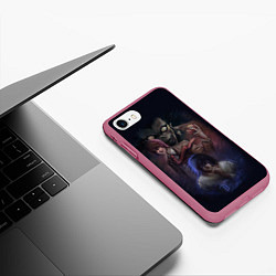 Чехол iPhone 7/8 матовый Тетрадь Смерти персонажи, цвет: 3D-малиновый — фото 2