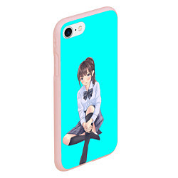 Чехол iPhone 7/8 матовый Anime girl, цвет: 3D-светло-розовый — фото 2