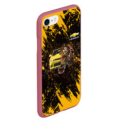 Чехол iPhone 7/8 матовый Chevrolet, цвет: 3D-малиновый — фото 2