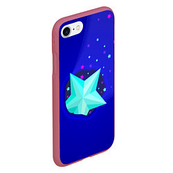 Чехол iPhone 7/8 матовый Счастливая звезда, цвет: 3D-малиновый — фото 2
