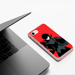 Чехол iPhone 7/8 матовый Чёрный Рэн, цвет: 3D-светло-розовый — фото 2