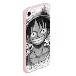 Чехол iPhone 7/8 матовый Луфи улыбается one piece, цвет: 3D-светло-розовый — фото 2