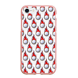Чехол iPhone 7/8 матовый Волейбол, цвет: 3D-светло-розовый