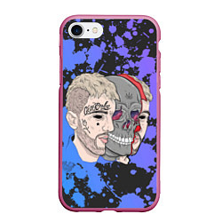 Чехол iPhone 7/8 матовый Lil Scull, цвет: 3D-малиновый