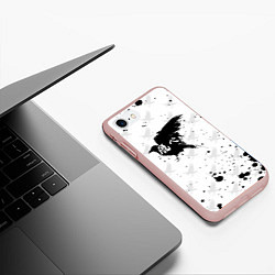 Чехол iPhone 7/8 матовый Лозунг Карасуно ворон Haikyu!!, цвет: 3D-светло-розовый — фото 2