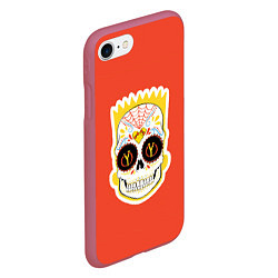 Чехол iPhone 7/8 матовый Мексиканский Барт, цвет: 3D-малиновый — фото 2