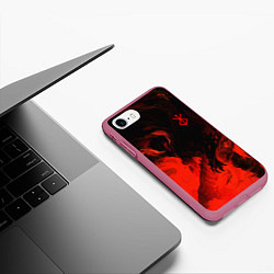Чехол iPhone 7/8 матовый БЕРСЕРК красками, цвет: 3D-малиновый — фото 2