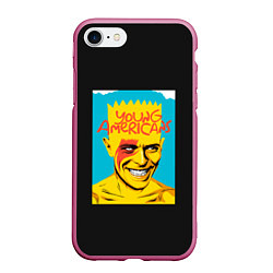 Чехол iPhone 7/8 матовый Bart x Bowie, цвет: 3D-малиновый