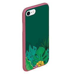 Чехол iPhone 7/8 матовый Мои джунгли, цвет: 3D-малиновый — фото 2