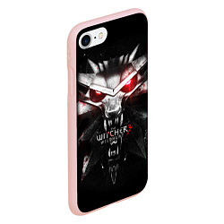 Чехол iPhone 7/8 матовый THE WITCHER LOGO, цвет: 3D-светло-розовый — фото 2