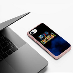 Чехол iPhone 7/8 матовый Пират Соломенной Шляпы One Piece, цвет: 3D-светло-розовый — фото 2