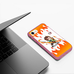 Чехол iPhone 7/8 матовый Kimetsu No Yaiba Zenitsu Z, цвет: 3D-малиновый — фото 2