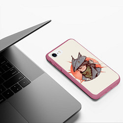Чехол iPhone 7/8 матовый Бладборн красками, цвет: 3D-малиновый — фото 2