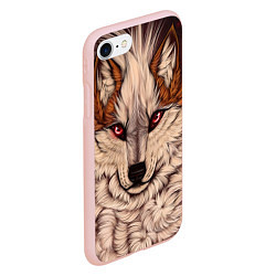 Чехол iPhone 7/8 матовый Красивая Волчица, цвет: 3D-светло-розовый — фото 2
