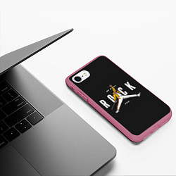 Чехол iPhone 7/8 матовый Мы тебя раскачаем, цвет: 3D-малиновый — фото 2