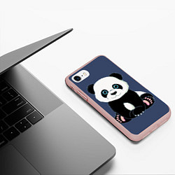 Чехол iPhone 7/8 матовый Милая Панда Sweet Panda, цвет: 3D-светло-розовый — фото 2