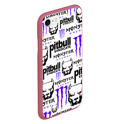 Чехол iPhone 7/8 матовый PITBULL SYNDICATE X MONSTER, цвет: 3D-малиновый — фото 2