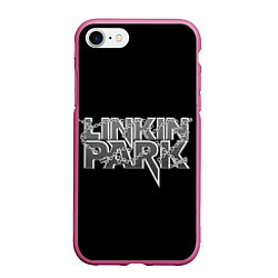 Чехол iPhone 7/8 матовый Линкин парк в цепях, цвет: 3D-малиновый