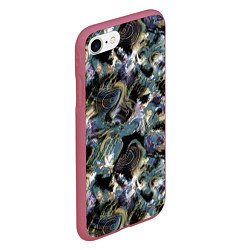 Чехол iPhone 7/8 матовый Узор для рыбака, цвет: 3D-малиновый — фото 2