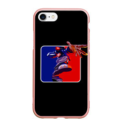 Чехол iPhone 7/8 матовый Logo LB, цвет: 3D-светло-розовый