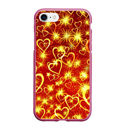 Чехол iPhone 7/8 матовый Любовный взрыв, цвет: 3D-малиновый