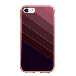 Чехол iPhone 7/8 матовый Коричнево-фиолетовый узор, цвет: 3D-светло-розовый