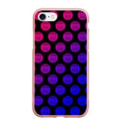 Чехол iPhone 7/8 матовый ПСЖ Неон, цвет: 3D-светло-розовый
