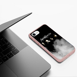 Чехол iPhone 7/8 матовый Агата Кристи группа, цвет: 3D-светло-розовый — фото 2