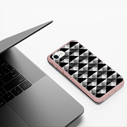 Чехол iPhone 7/8 матовый Современный геометрический, цвет: 3D-светло-розовый — фото 2