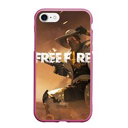 Чехол iPhone 7/8 матовый FREE FIRE, цвет: 3D-малиновый