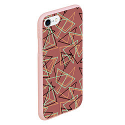 Чехол iPhone 7/8 матовый Террактовый геометрический, цвет: 3D-светло-розовый — фото 2