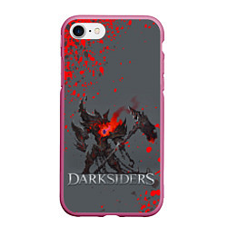 Чехол iPhone 7/8 матовый Darksiders Гнев Войны Z, цвет: 3D-малиновый