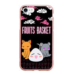 Чехол iPhone 7/8 матовый FRUITS BASKET ГЛАВНЫЕ ГЕРОИ, цвет: 3D-светло-розовый