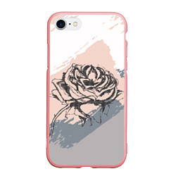 Чехол iPhone 7/8 матовый Абстракция с розой, цвет: 3D-баблгам