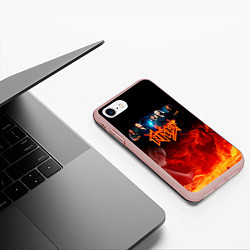Чехол iPhone 7/8 матовый Ария в огне, цвет: 3D-светло-розовый — фото 2