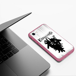Чехол iPhone 7/8 матовый Группа Кукрыниксы, цвет: 3D-малиновый — фото 2
