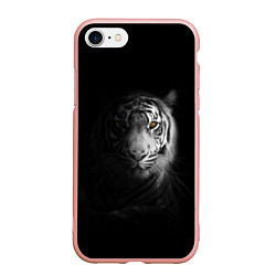 Чехол iPhone 7/8 матовый БЕЛЫЙ ТИГР, цвет: 3D-светло-розовый