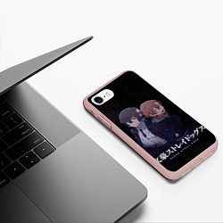 Чехол iPhone 7/8 матовый Осаму Дазай и Чуя Накахара, цвет: 3D-светло-розовый — фото 2